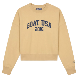 GOAT USA Girls' Oversized Crewneck Sweatshirt, Large, Cornmilk