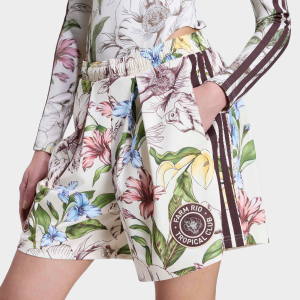 adidas x FARM Rio Women's Premium Shorts, Medium, Floral/Ecru
