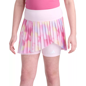 adidas Girls' Detached Waistband Printed Mesh Skort, Small, Pink Multi