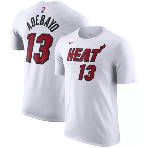 Nike Adult Miami Heat Bam Adebayo #13 T-Shirt, Men's, Small, White