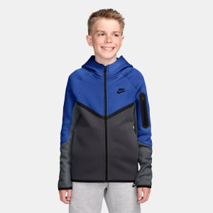 Nike Kids' Tech Fleece Full-Zip Sweatshirt, XL, Game Royal/Anthracite/Smoke Grey/Black