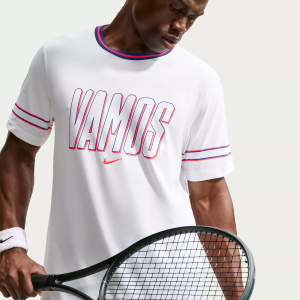 Nike Men's Carlos Alcaraz NikeCourt Dri-FIT Cotton Tennis T-Shirt, Large, White
