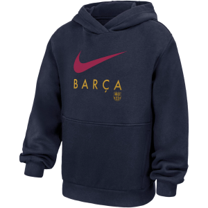 Nike Youth FC Barcelona Navy Club Hoodie, Small, Blue