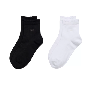 Calia CALIA Women's Pointelle Quarter Socks - 2 Pack, Medium, White/Black - $18.00 at DICK'S Sporting Goods