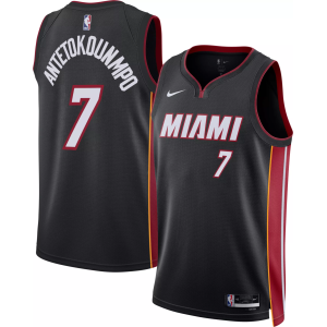 Nike Adult Miami Heat Giannis Antetokounmpo #7 Swingman Icon Jersey, Men's, Large, Black