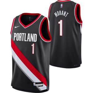 Nike Youth Portland Trail Blazers Ja Morant #1 Black Swingman Icon Jersey, Medium