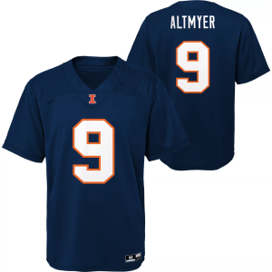 NCAA Youth Illinois Fighting Illini Luke Altmyer #9 Blue Jersey, XL, Orange