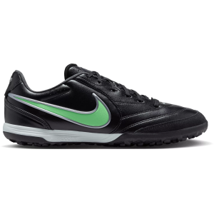 Nike Tiempo Ligera Pro Turf Soccer Cleats, M8/W9.5, Black/Green