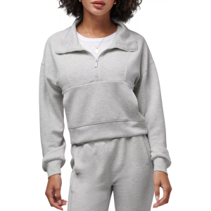 TravisMathew Women's Skyloft Soft Half Zip, Medium, Heather Light Grey