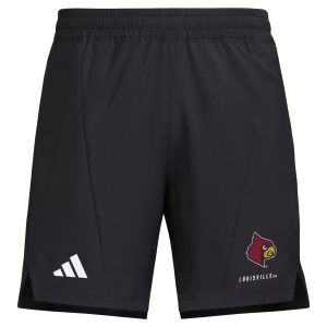adidas Men's Louisville Cardinals Black 7" Woven Shorts, Small