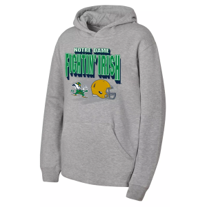 NCAA Youth Notre Dame Fighting Irish Heather Gray Throwdown Crewneck Sweatshirt, Small