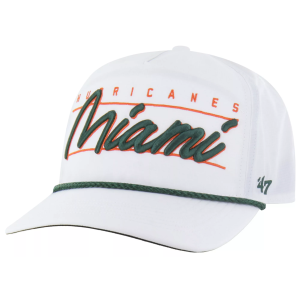 '47 Adult Miami Hurricanes White Brrr Condor Hitch Adjustable Hat, Men's