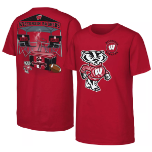 NCAA Youth Wisconsin Badgers Red Tailgater T-Shirt, Medium