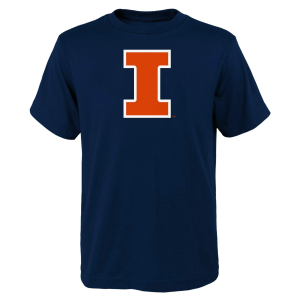 NCAA Youth Illinois Fighting Illini Navy Primary Logo T-Shirt, Small, Blue
