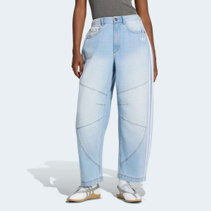 adidas Originals Women's Denim Barrel Pants, Size 38, Light Blue