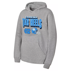 NCAA Youth North Carolina Tar Heels Heather Gray Throwdown Crewneck Sweatshirt, Small
