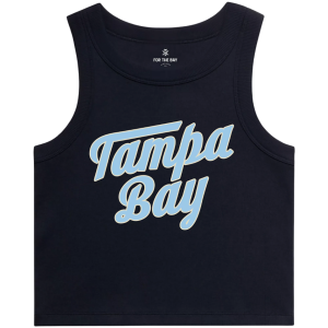 For the Bay Clothing Co. Women's Tampa Bay Navy Double Play Tank, Medium, Blue