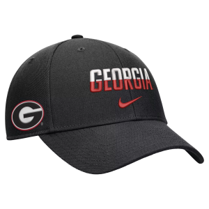 Nike Adult Georgia Bulldogs Black Rise Game Day Structured Adjustable Hat, Men's, Medium/Large