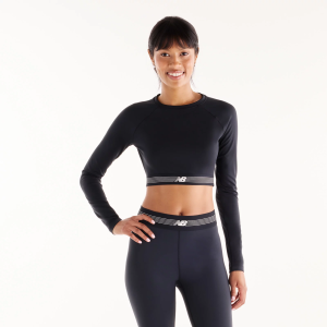 New Balance Women's AC Fitted Long Sleeve, Medium, Black