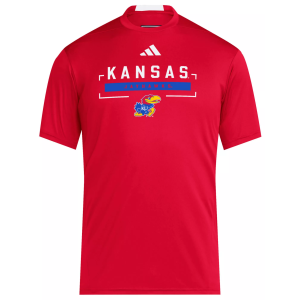 adidas Men's Kansas Jayhawks Red D4T Icon T-Shirt, Small