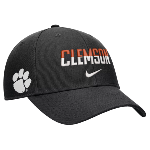 Nike Adult Clemson Tigers Black Rise Game Day Structured Adjustable Hat, Men's, Medium/Large