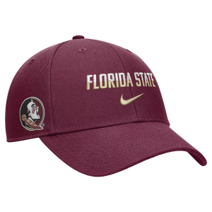 Nike Adult Florida State Seminoles Maroon Rise Game Day Structured Adjustable Hat, Men's, Medium/Large, Red