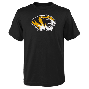 NCAA Youth Missouri Tigers Black Primary Logo T-Shirt, Small