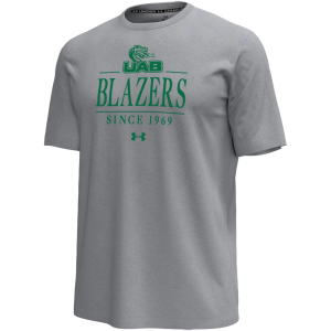Under Armour Men's UAB Blazers Grey Icon T-Shirt, Small, Gray