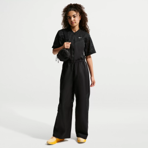 Nike Girls' Woven Jumpsuit, Medium, Black