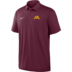 Nike Men's Minnesota Golden Gophers Maroon Tour Gameday Polo, Large, Red