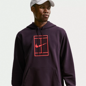 Nike Men's Court Slam Dri-FIT Pullover Tennis Hoodie, Large, Burgundy Ash