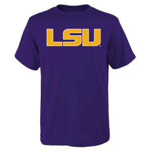 NCAA Youth LSU Tigers Purple Primary Logo T-Shirt, Small