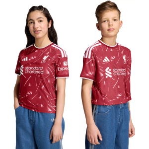 adidas Youth Liverpool Maroon 2026 Home Authentic Jersey, Small, Red