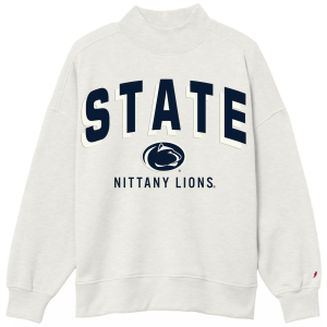 League-Legacy Women's Penn State Nittany Lions Oatmeal Mascot Mockneck Sweatshirt, XL, Tan