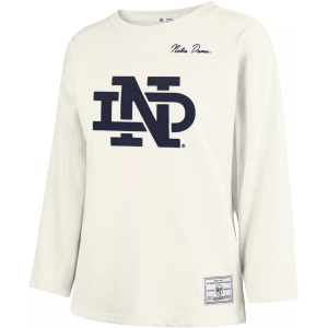 47 Women's Notre Dame Fighting Irish Ivory Long Sleeve Shirt, Small, White