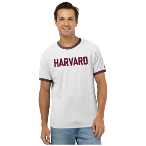 League-Legacy Men's Harvard Crimson White Wordmark T-Shirt, Medium