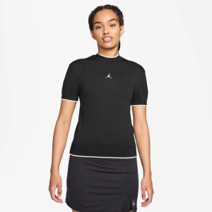 Jordan Jordan Women's Sport Mock Neck Short Sleeve Golf Shirt, Medium, Black/Sail - $120.00 at DICK'S Sporting Goods