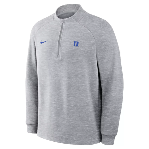 Nike Men's Duke Blue Devils Wolf Grey Par 5 Logo Half Zip, Small, Gray