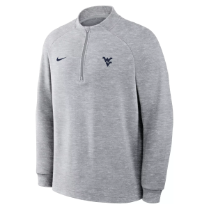 Nike Men's West Virginia Mountaineers Wolf Grey Par 5 Logo Half Zip, Small, Gray