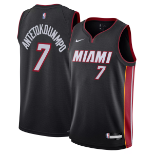 Nike Boys' Miami Heat Black Giannis Antetokounmpo #7 Icon Edition Jersey, Medium