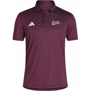 adidas Men's Mississippi State Bulldogs Maroon Ultimate Stripe Coaches Polo, Large, Red