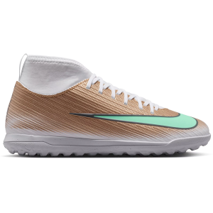 Nike Kids' Mercurial Superfly 11 Club Kylian Mbappe Turf High Soccer Cleats, Size 4.5, Gold/Green