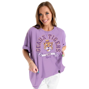 Gameday Social Women's LSU Tigers Emerald Roundabout T-Shirt, Small, Purple