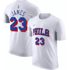 Nike Adult Philadelphia 76ers LeBron James Association T-Shirt, Men's, XXL, White
