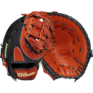 Wilson 12.5'' 1620 A2000 SuperSkin(TM) Series First Base Mitt w/ Spin Control(TM), Black
