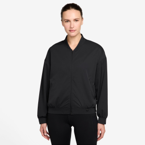 Nike Women's 24.7 PerfectStretch Dri-FIT UV Protection Oversized Bomber Jacket, Small, Black