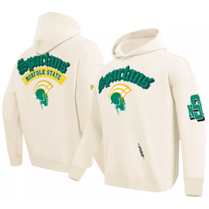 Pro Standard Men's Norfolk State Spartans Eggshell Best Of Fleece Hoodie, Large, White
