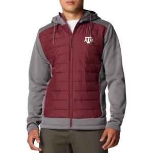 Columbia Men's Texas A&M Aggies City Grey Hybrid Full-Zip Jacket, Small, Gray