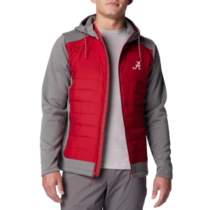 Columbia Men's Alabama Crimson Tide City Grey Hybrid Full-Zip Jacket, Small, Gray