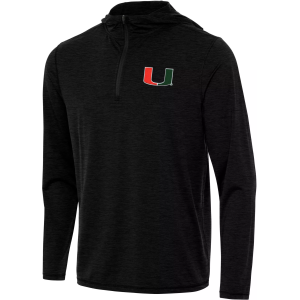 Antigua Antigua Men's Miami Hurricanes Tidy Hood 1/4 Zip, XXL, Black - $84.99 at DICK'S Sporting Goods